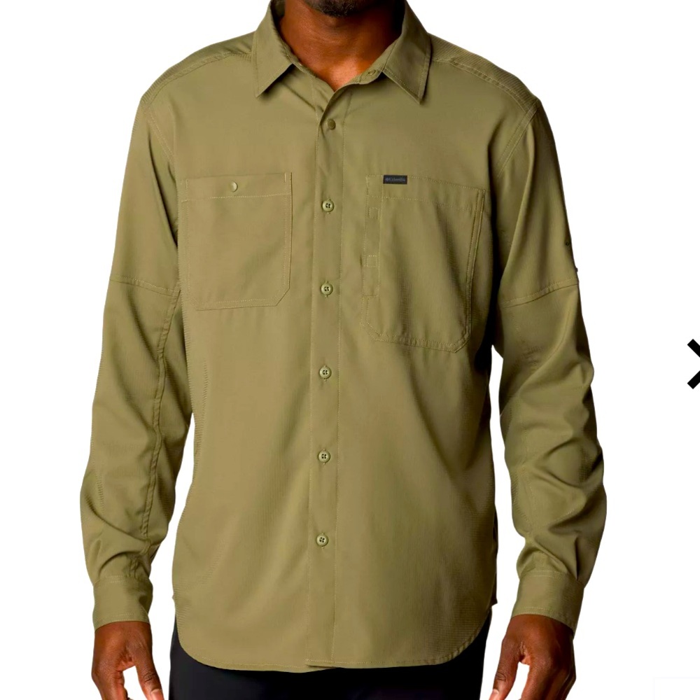 Columbia PFG Silver Ridge Utility Lite Long Sleeve Shirt in Stone Green- NWT